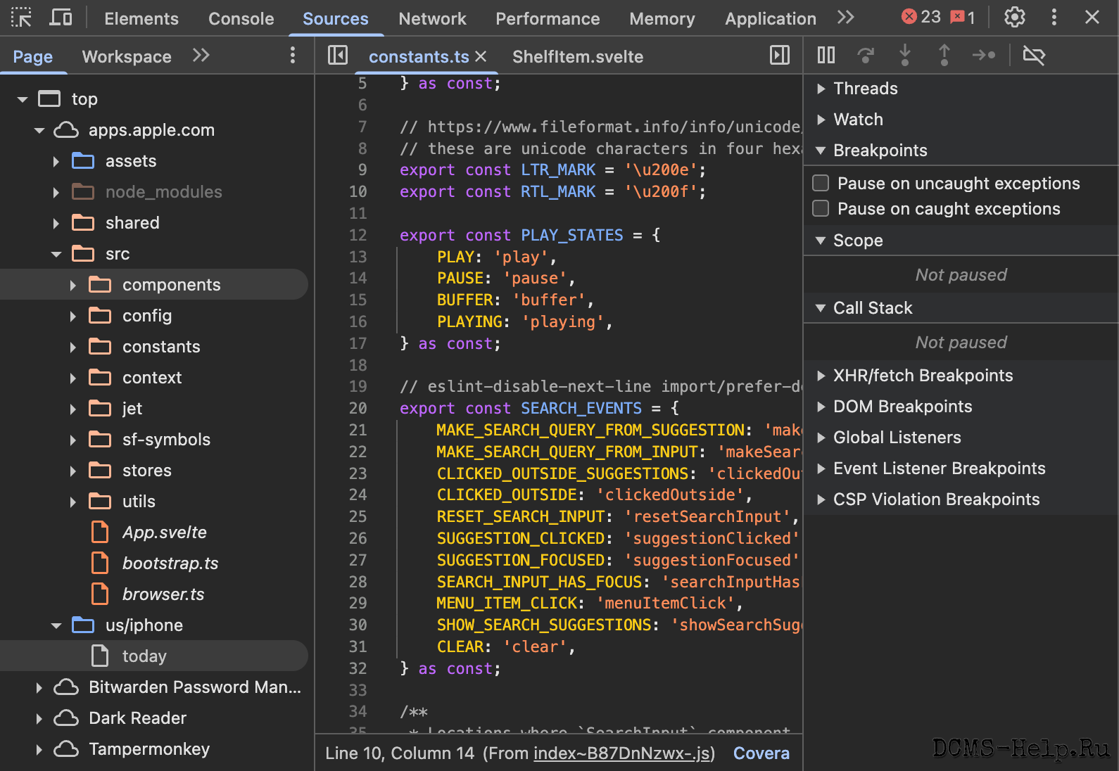 Что внутри:
* Полный исходный код Svelte/TypeScript
* Логика управления состоянием
* Компоненты пользовательского интерфейса
* Код интеграции API
* Конфигурация маршрутизации
* И многое другое...

Отказ от ответственности
Этот архив предназначен исключительно для образовательных и исследовательских целей. Весь код защищен авторским правом Apple Inc.

Исходный код был получен из общедоступных ресурсов с помощью инструментов разработчика браузера.

Лицензия
Содержимое этого архива принадлежит Apple Inc. Если у вас есть какие-либо вопросы, связанные с авторскими правами, свяжитесь с нами для удаления.

Помните: всегда отключайте sourcemaps в продакшене! 
